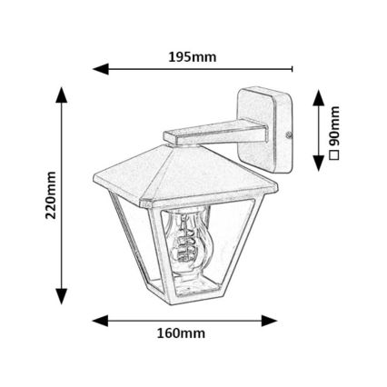 Rabalux - Buiten wandlamp 1xE27/40W/230V IP44