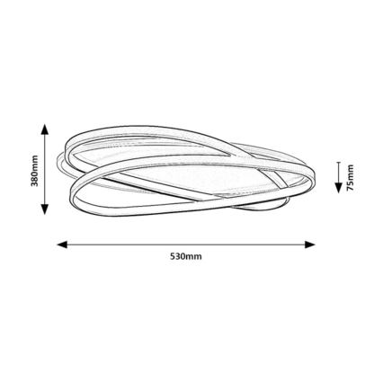 Rabalux - LED dimbare plafondlamp LED/57W/230V 3000-6000K 53x38 cm + met afstandsbediening