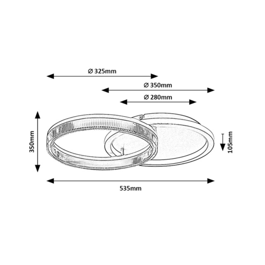Rabalux - LED-dimbare plafondlamp LED/22W/230V 3000-6500K 53,5x35 cm + afstandsbediening