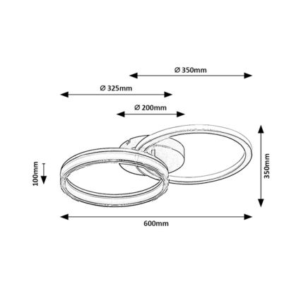 Rabalux - Dimbare LED plafondlamp LED/38W/230V 3000-6500K 60x35 cm + afstandsbediening