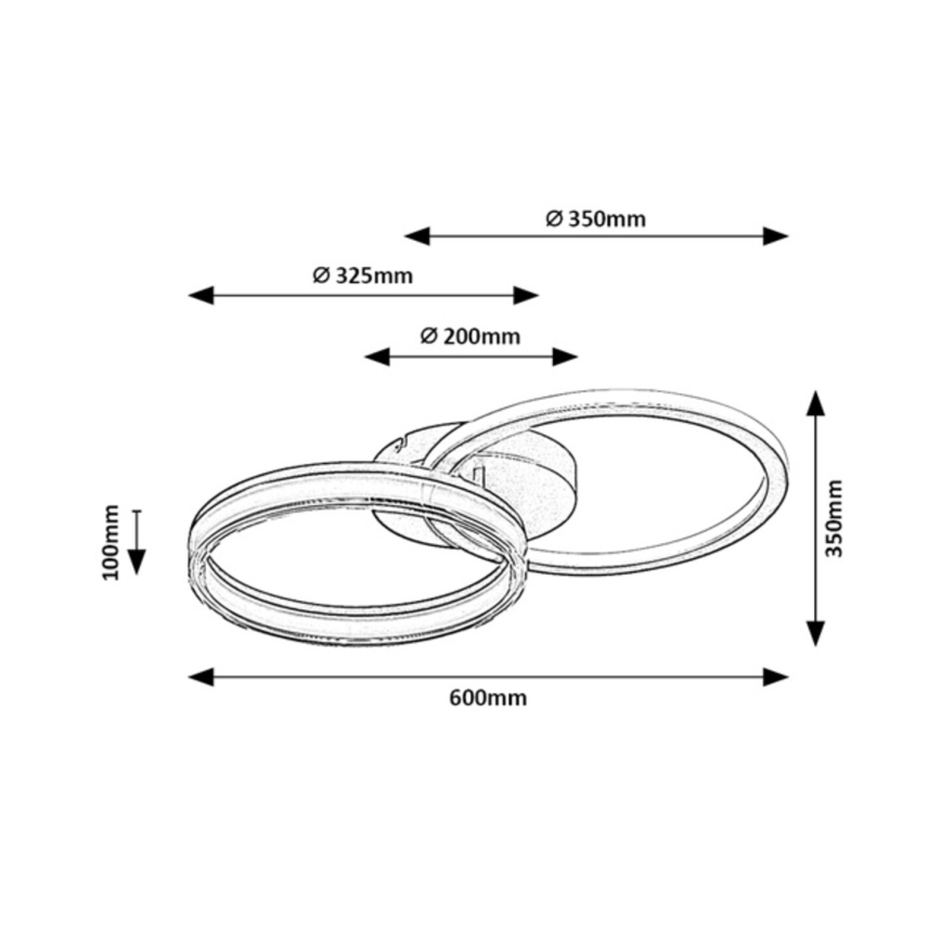 Rabalux - Dimbare LED plafondlamp LED/38W/230V 3000-6500K 60x35 cm + afstandsbediening