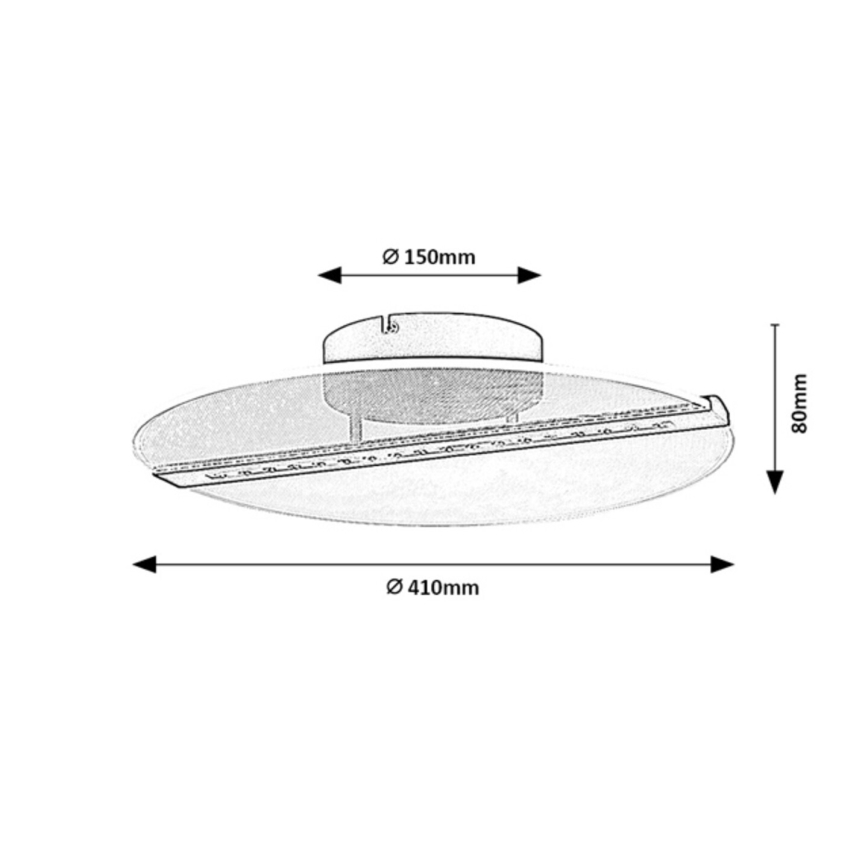 Rabalux - LED plafondlamp LED/20W/230V 3000 pr. 41 cm zwart/helder