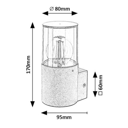 Rabalux - Wandlamp voor buiten 1xE27/12W/230V IP44