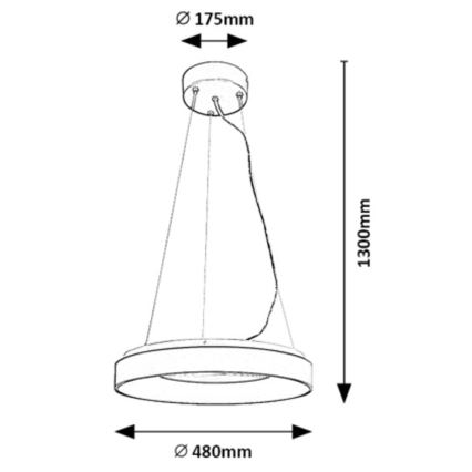 Rabalux - Dimbare LED hanglamp aan een koord LED/38W/230V 3000-6500K zwart + afstandsbediening