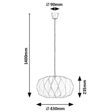 Rabalux - Hanglamp aan kabel 1xE27/25W/230V