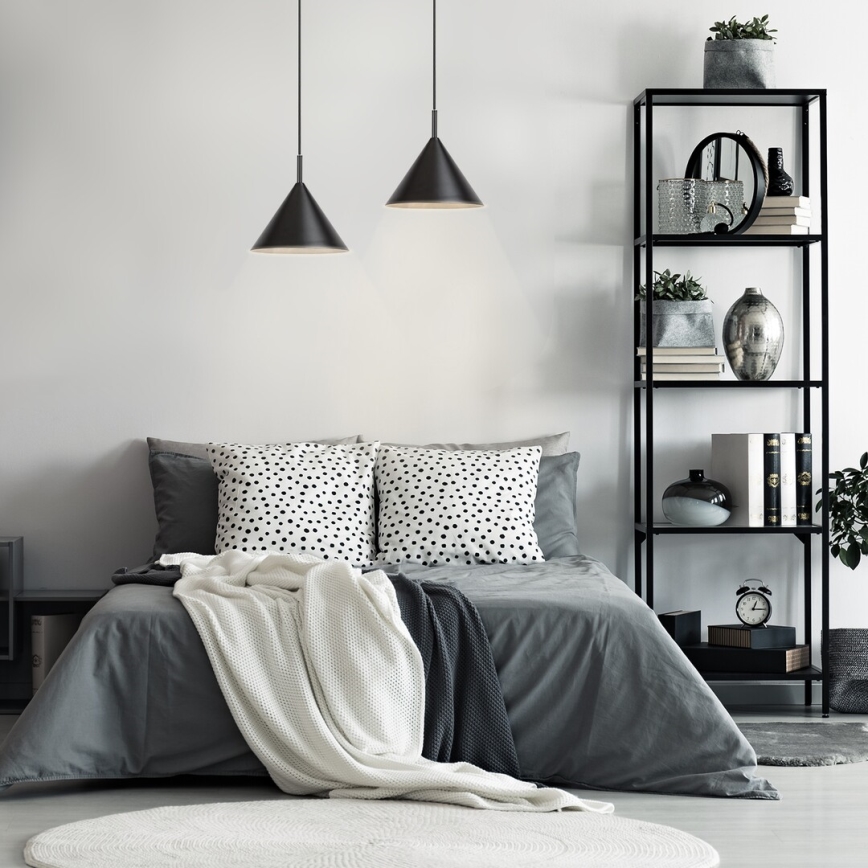 Rabalux - Hanglamp met kabel 1xE27/40W/230V Ø 25 cm zwart