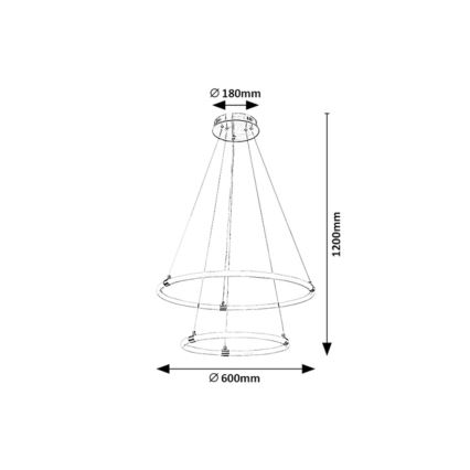 Rabalux - Dimbare LED hanglamp aan een koord LED/55W/230V + afstandsbediening