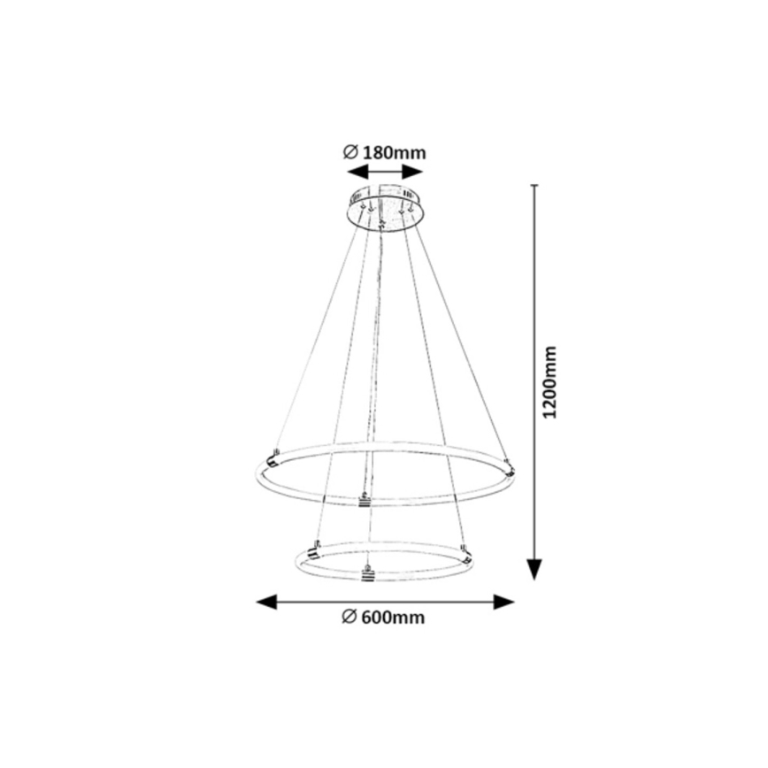 Rabalux - Dimbare LED hanglamp aan een koord LED/55W/230V + afstandsbediening