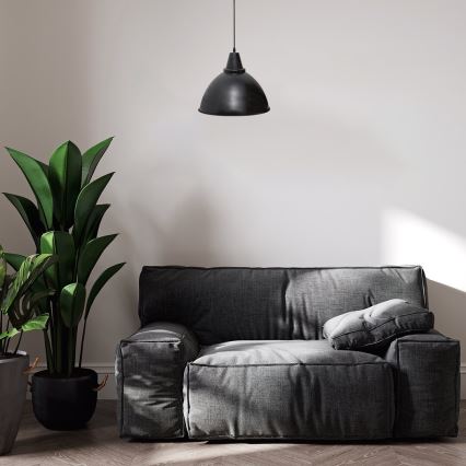 Rabalux - Hanglamp aan kabel 1xE27/60W/230V Ø 36 cm zwart