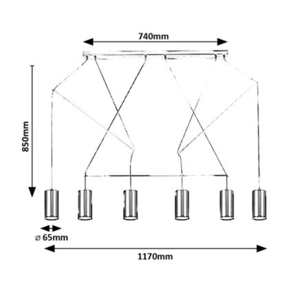 Rabalux - Hanglamp aan kabel 6xGU10/50W/230V