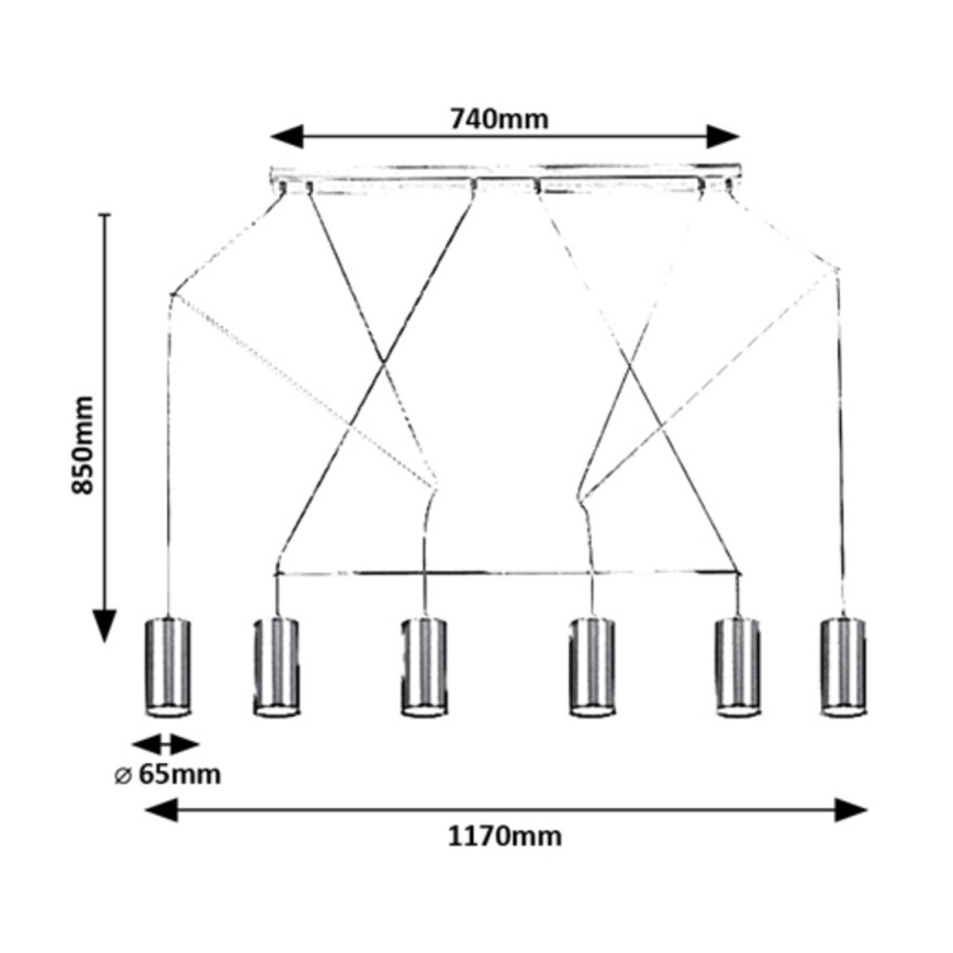 Rabalux - Hanglamp aan kabel 6xGU10/50W/230V