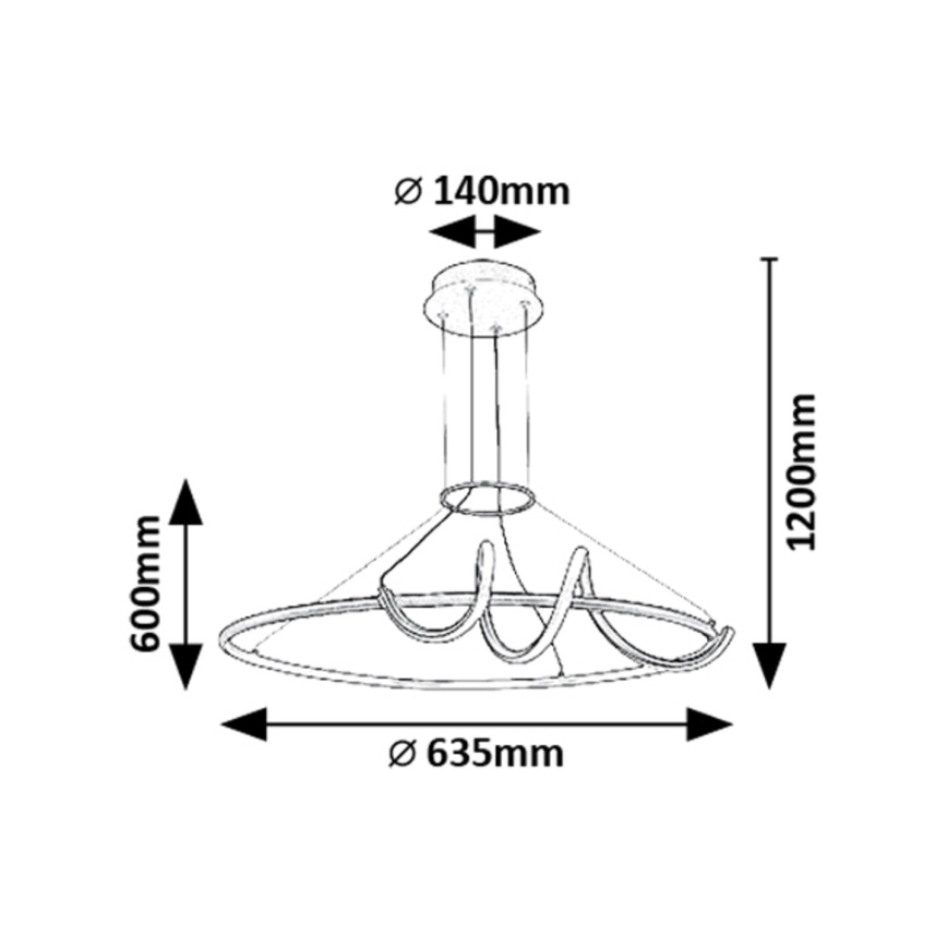 Rabalux - Dimbare LED hanglamp aan een koord LED/46W/230V 3000-6500K + afstandsbediening