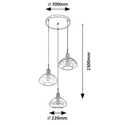 Rabalux - Hanglamp aan een koord 3xE27/40W/230V