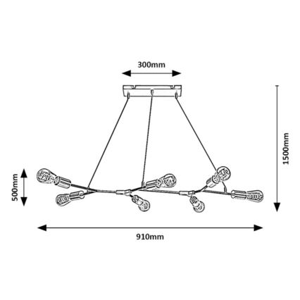 Rabalux - Hanglamp aan een koord 7xE27/25W/230V