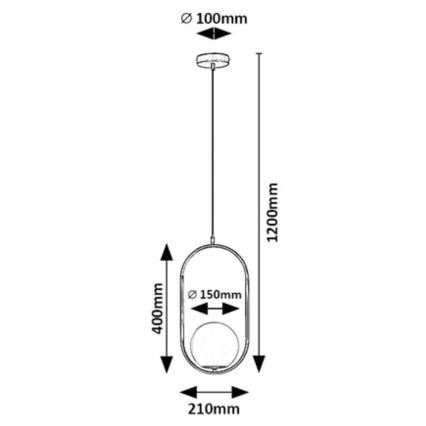 Rabalux - Hanglamp aan een koord 1xE27/20W/230V