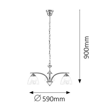 Rabalux - Hanglamp aan ketting 3xE14/40W/230V