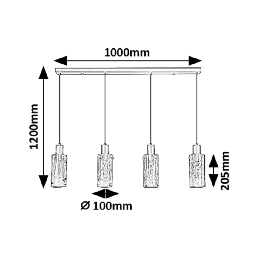 Rabalux - Hanglamp aan een koord 4xE27/60W/230V