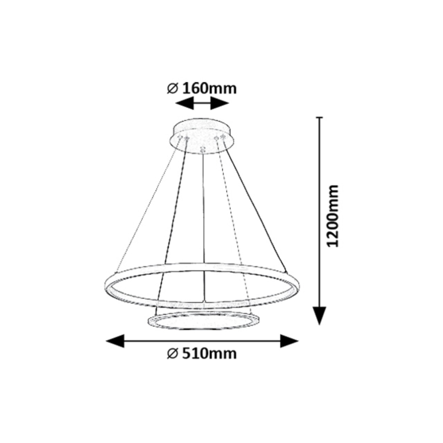 Rabalux - Dimbare LED hanglamp aan een koord LED/42W/230V 3000-6500K + afstandsbediening