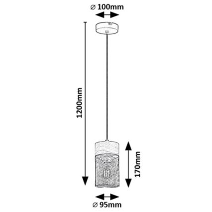Rabalux - Hanglamp aan kabel 3xE27/25W/230V beukenhout