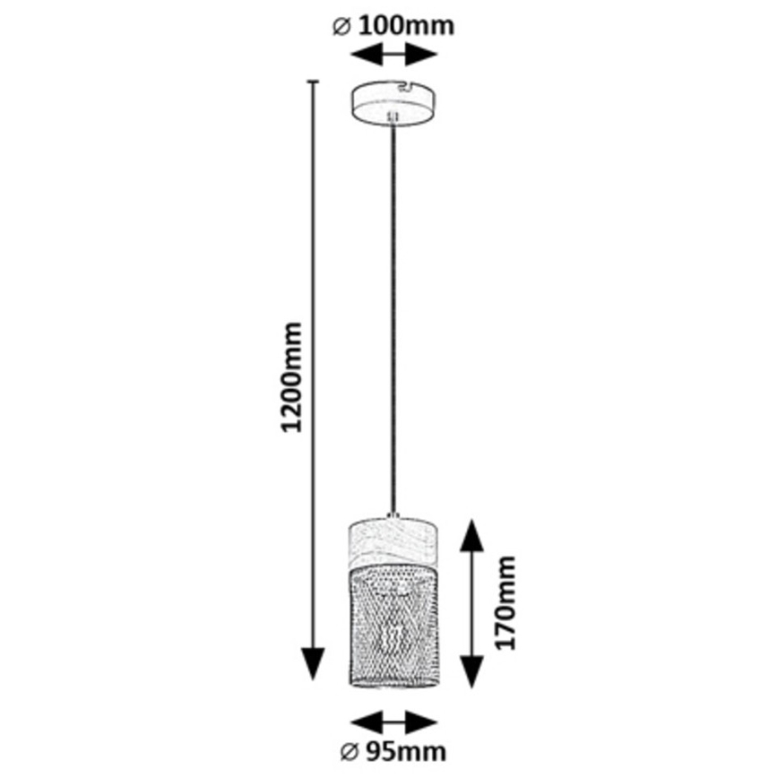 Rabalux - Hanglamp aan kabel 3xE27/25W/230V beukenhout