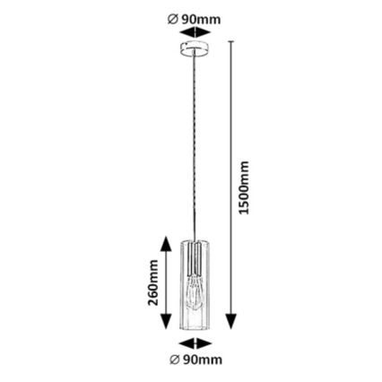 Rabalux - Hanglamp aan een koord 1xE27/40W/230V doorzichtig/chroom