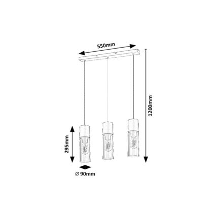 Rabalux - Hanglamp aan een koord 3xE27/25W/230V