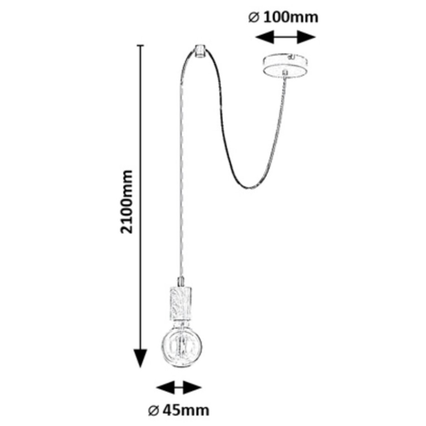 Rabalux - Hanglamp aan kabel 1xE27/60W/230V beukenhout