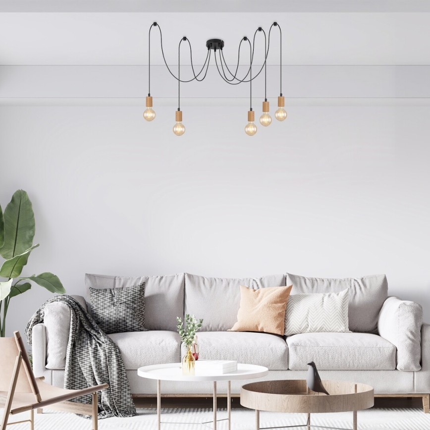 Rabalux - Hanglamp aan kabel 5xE27/60W/230V spin beuk