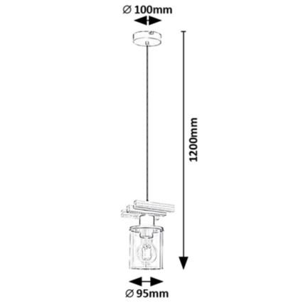 Rabalux - Hanglamp aan stang 1xE27/25W/230V dennenhout
