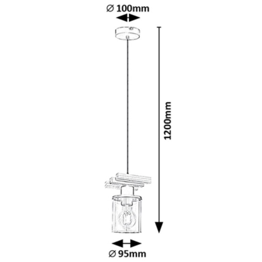 Rabalux - Hanglamp aan stang 1xE27/25W/230V dennenhout