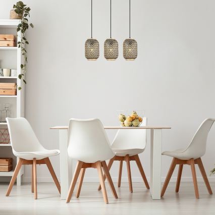Rabalux - Hanglamp aan kabel 3xE27/40W/230V rotan