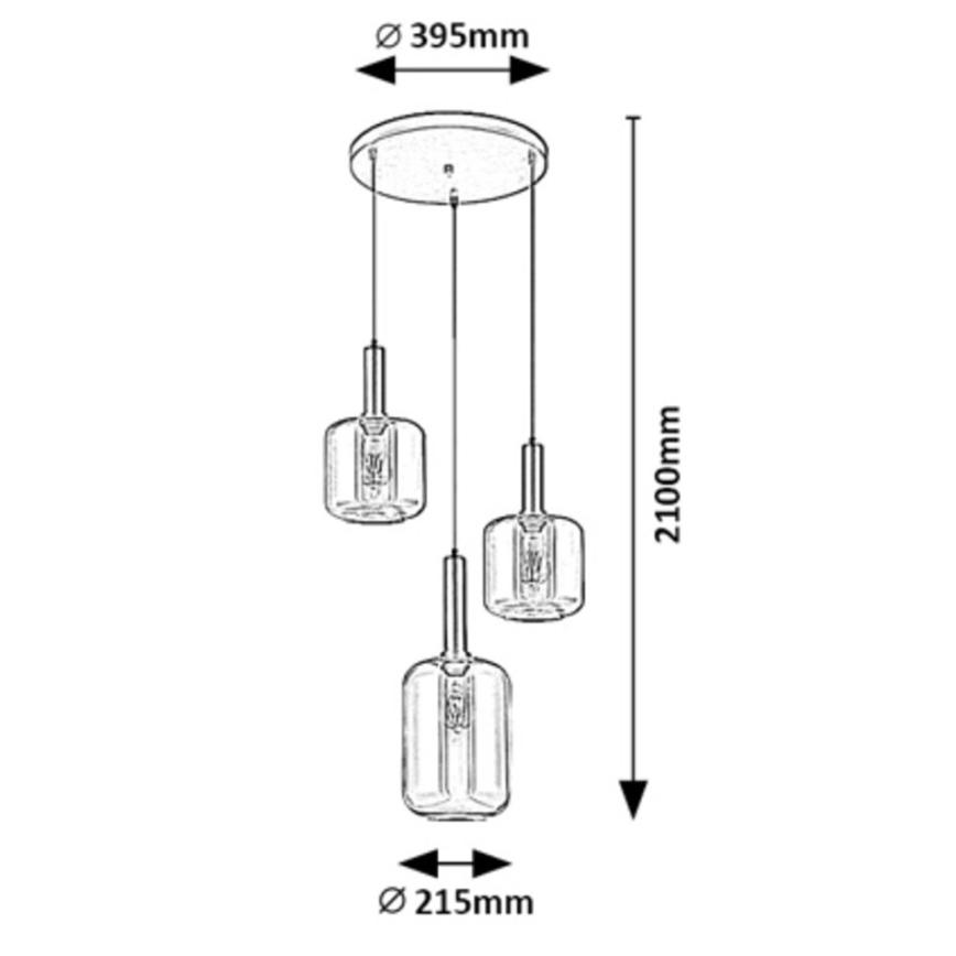 Rabalux - Hanglamp aan kabel 3xE27/40W/230V
