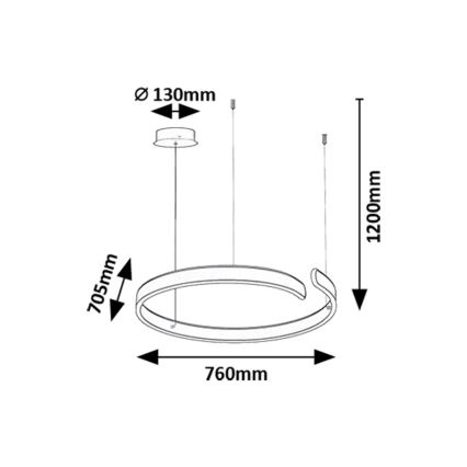 Rabalux - LED Hanglamp aan een koord LED/45W/230V 3000/4000/6500K