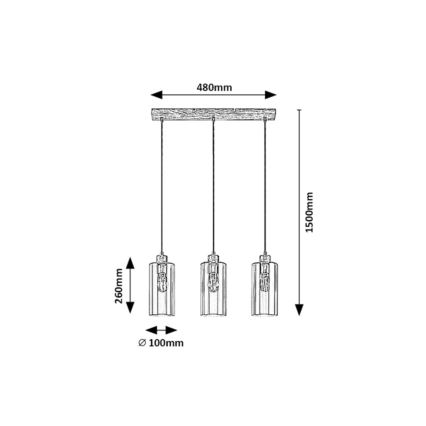 Rabalux - Hanglamp aan een koord 3xE27/25W/230V