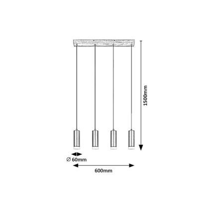 Rabalux - Hanglamp aan een koord 4xGU10/5W/230V eiken