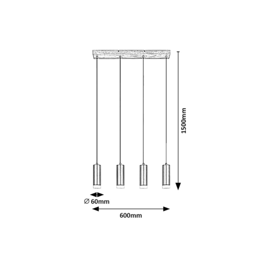 Rabalux - Hanglamp aan een koord 4xGU10/5W/230V eiken