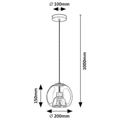 Rabalux - Hanglamp aan een koord 1xE27/60W/230V