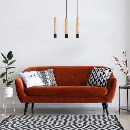 Rabalux - Hanglamp aan kabel 3xGU10/50W/230V beukenhout