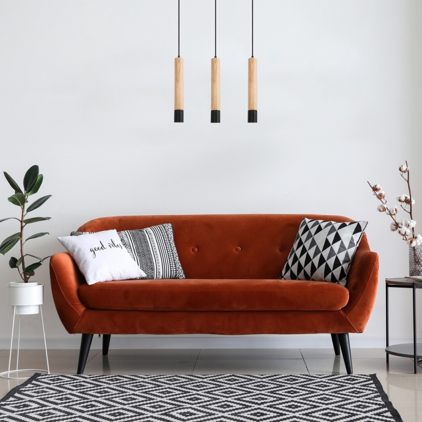 Rabalux - Hanglamp aan kabel 3xGU10/50W/230V beukenhout