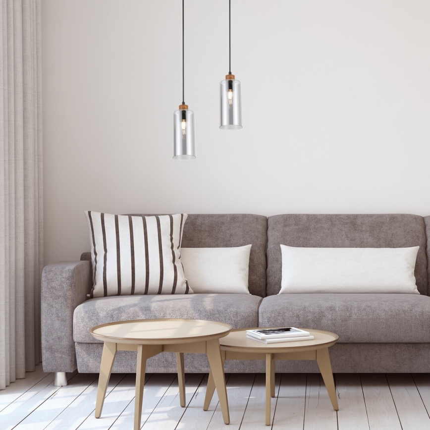 Rabalux - Hanglamp aan kabel 1xE27/25W/230V eiken