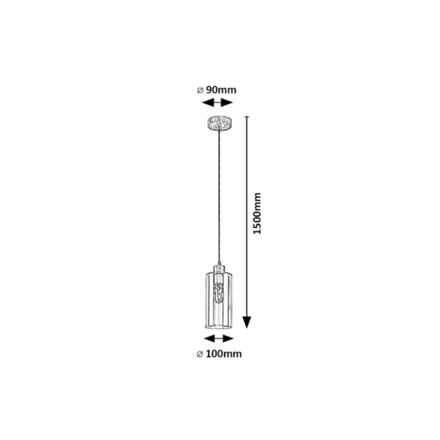 Rabalux - Hanglamp aan kabel 1xE27/25W/230V eiken