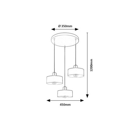 Rabalux - Hanglamp aan kabel 3xE27/25W/230V
