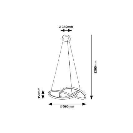 Rabalux - LED Hanglamp aan een koord LED/36W/230V 3000K goud