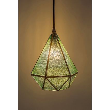 Rabalux - Tiffany glas-in-lood Hanglamp aan een touw 1xE14/40W/230V blauw/goud