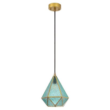 Rabalux - Tiffany glas-in-lood Hanglamp aan een touw 1xE14/40W/230V blauw/goud