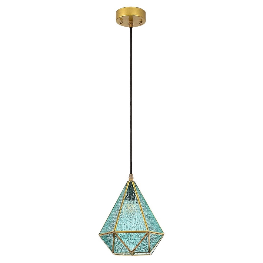 Rabalux - Tiffany glas-in-lood Hanglamp aan een touw 1xE14/40W/230V blauw/goud