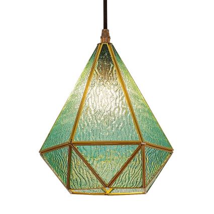 Rabalux - Tiffany glas-in-lood Hanglamp aan een touw 1xE14/40W/230V blauw/goud