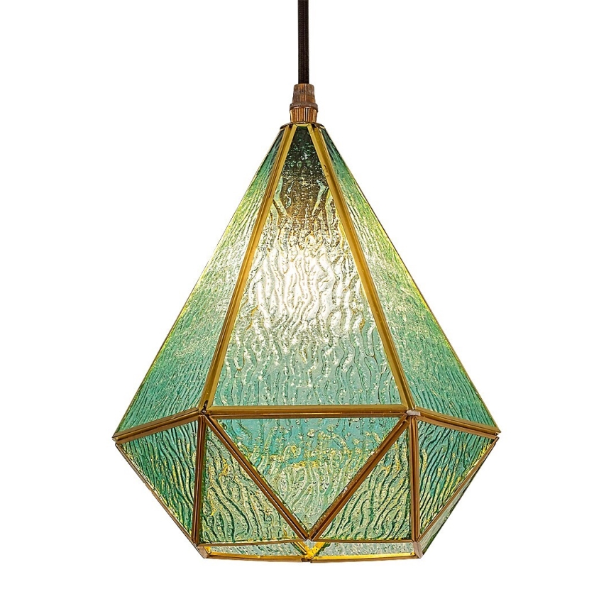 Rabalux - Tiffany glas-in-lood Hanglamp aan een touw 1xE14/40W/230V blauw/goud