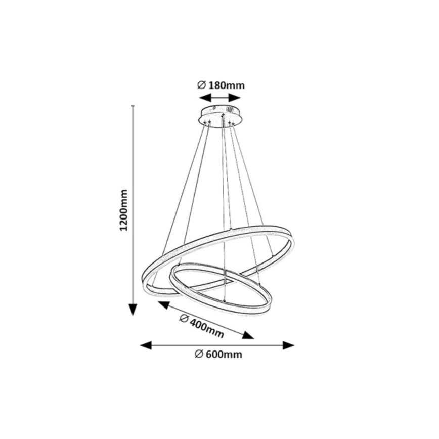 Rabalux - LED dimbare hanglamp aan kabel LED/80W/230V 3000-6500K + afstandsbediening