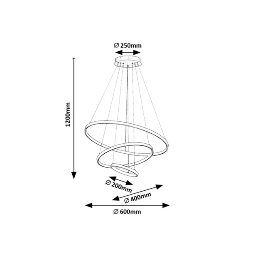 Rabalux - Dimbare LED-hanglamp aan kabel LED/90W/230V 3000-6500K + afstandsbediening
